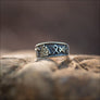 Valknut Ring With Runic Inscription Sterling Silver - Northlord