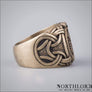 Vegvisir With Jormungandr Viking Ring Bronze - Northlord-PK