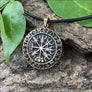 Vegvisir Pendant With Runes Bronze - Northlord