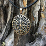 Vegvisir Pendant With Runes Bronze - Northlord