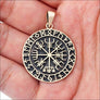 Vegvisir Pendant With Runes Bronze - Northlord