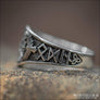 Vegvisir Ring With Hail Odin and Ravens Sterling Silver - Northlord