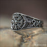 Vegvisir Ring With Hail Odin and Ravens Sterling Silver - Northlord