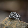 Vegvisir Ring With Hail Odin and Ravens Sterling Silver - Northlord