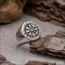 Vegvisir Ring With Magical Staves Sterling Silver - Northlord