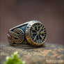 Vegvisir Ring With Runes and Jormungandr Bronze - Northlord