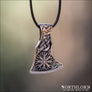 Viking Axe Pendant With Aegishjalmur Bronze - Northlord