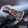 Viking Axe Pendant With Aegishjalmur Bronze - Northlord