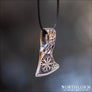 Viking Axe Pendant With Aegishjalmur Bronze - Northlord