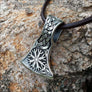 Viking Axe Pendant With Helm Of Awe Sterling Silver - Northlord