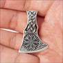 Viking Axe Pendant With Helm Of Awe Sterling Silver - Northlord