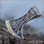 Viking Axe Pendant With Raven and Wolf Sterling Silver - Northlord