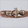Viking Bracelet With Thor’s Hammer and Vegvisir Bead Bronze Northlord