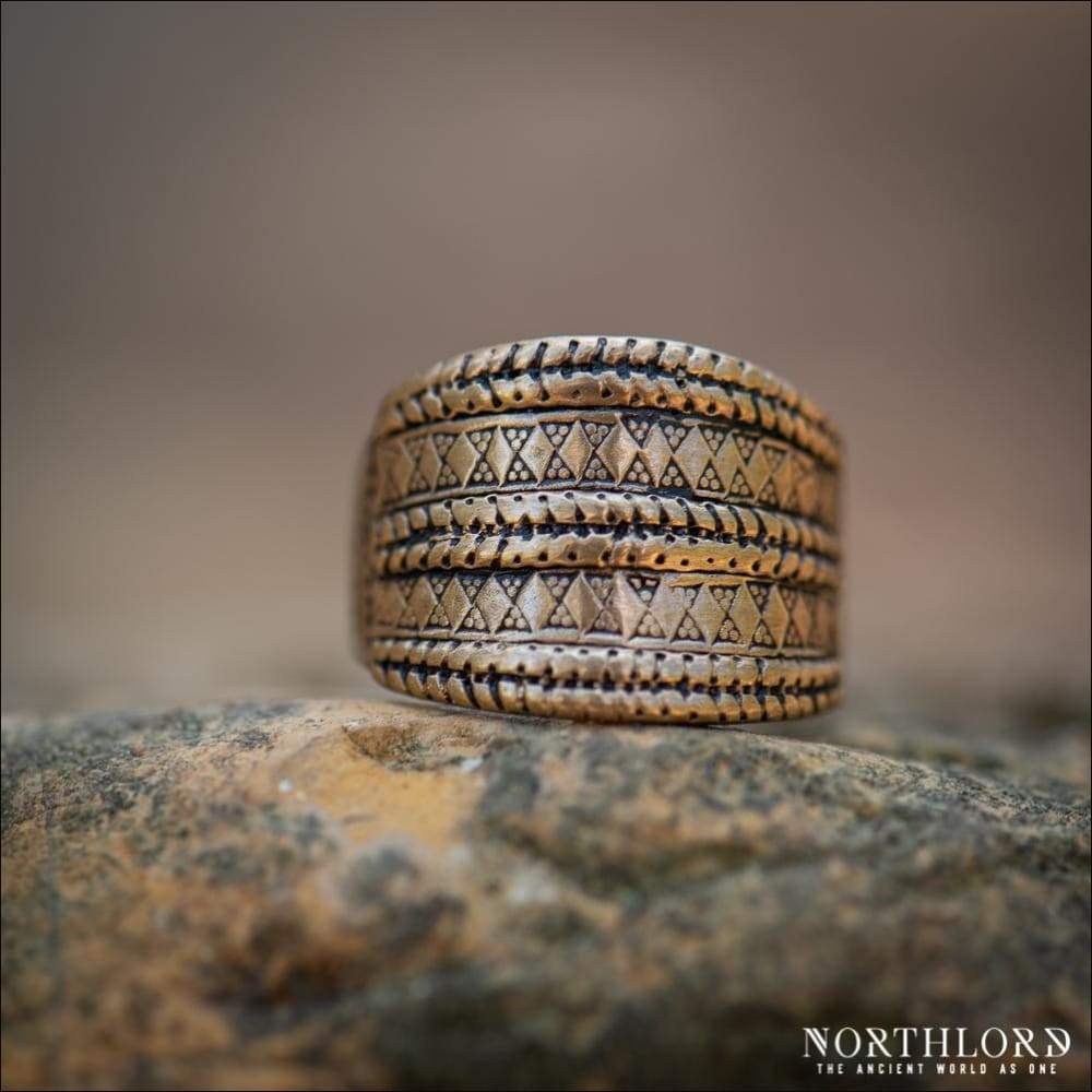 Embossed Replica Viking Ring in Bronze - Viking Jewelry