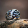 Viking Ring With Valknut and Mammen Motifs Sterling Silver - Northlord