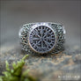 Viking Ring With Vegvisir and Thor’s Hammer Sterling Silver - Northlord