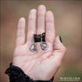 Wolf On Crescent Moon Earrings Sterling Silver - Northlord