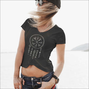 Women’s T-shirt With Vegvisir Fitted V-Neck - Northlord