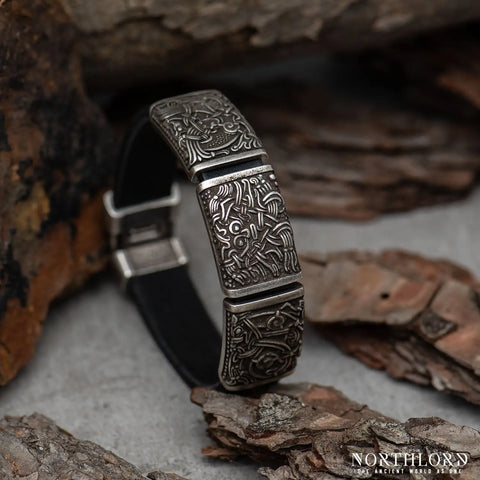 Mammen Style Leather Bracelet, Viking Leather Bracelet - Northlord (4)