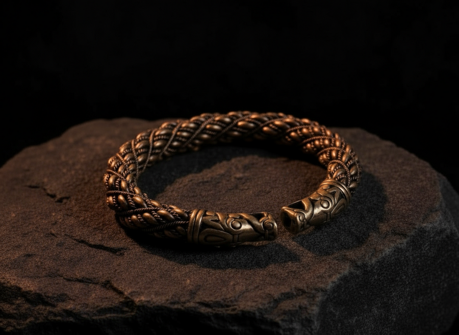 Bronze Gotland Bracelet, Viking Dragon Armring