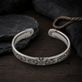 Premium silver Viking armring with engraved Jelling style detail