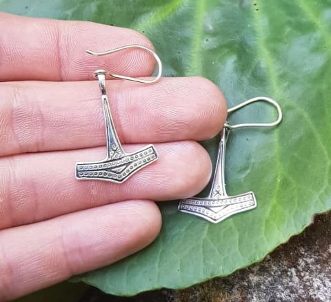 Thor's Hammer Earrings Made of sterling silver, Northlord