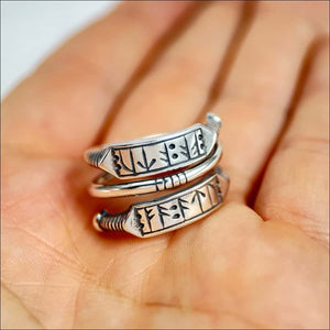 Adjustable Norse Rune Ring Sterling silver - Northlord