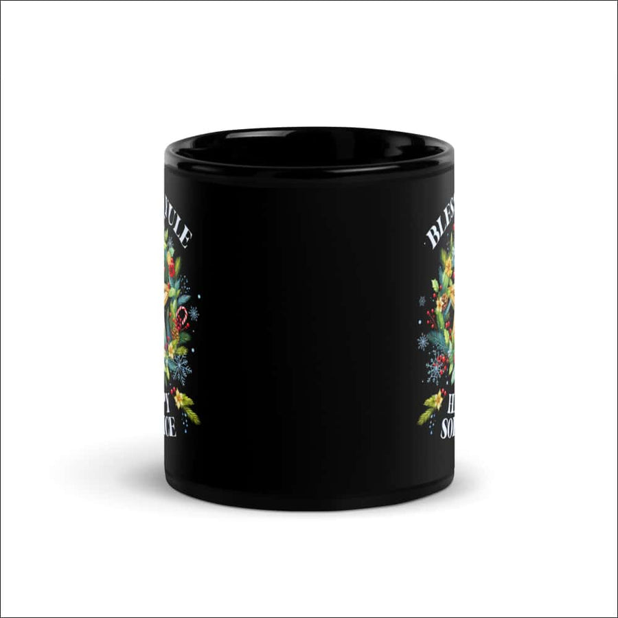 Blessed Yule Happy Solstice Mug – Black Glossy 11oz / 15oz - Northlord