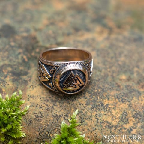 Bronze Viking Modern Ring With Valknut Symbol - Northlord (6)