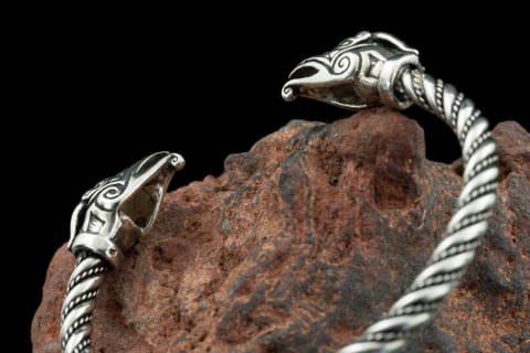 Celtic Dragon Armring In sterling Silver, Celtic Jewelry - Northlord