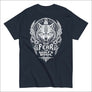 Navy Norse wolf graphic T-shirt with Fear The Wolf’s Howl artwork by Northlord