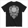 Fear The Wolf’s Howl black T-shirt with white Norse wolf design by Northlord