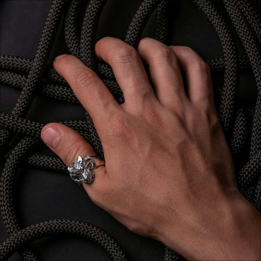 Fenrir Norse Wolf Ring Silvered Bronze - Northlord-PK
