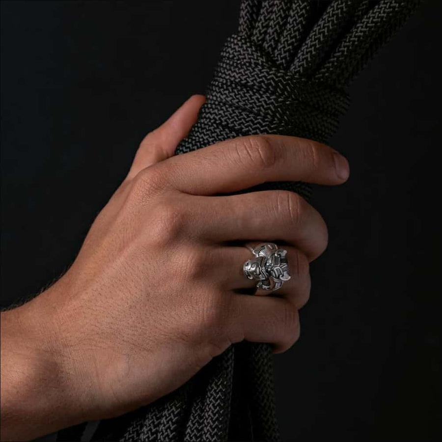 Fenrir Norse Wolf Ring Silvered Bronze - Northlord-PK