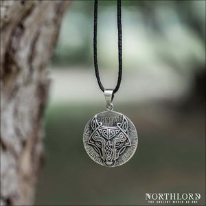 Fenrir Pendant With Runes Sterling Silver - Northlord