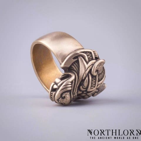 Fenrir Wolf Ring, Viking Jewelry, Bronze - Northlord