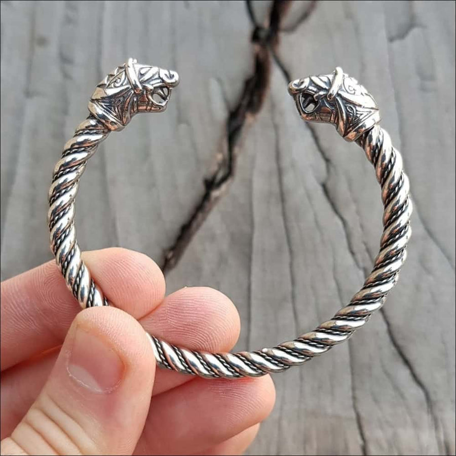 Floki’s Armring with Dragon Heads Sterling Silver - Northlord