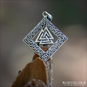 Geometric Valknut Pendant Sterling Silver - Northlord