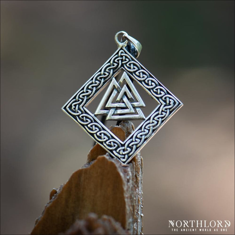 Geometric Valknut Pendant Sterling Silver - Northlord