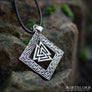 Geometric Valknut Pendant Sterling Silver - Northlord