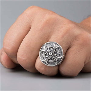 Hail Odin Ring With Runes Sterling Silver - Northlord-PK