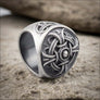 Hail Odin Ring With Runic Inscription Silvered Bronze - Northlord-PK