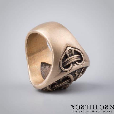 Viking Ring With Runic Inscription Hail Odin, Bronze - Northlord