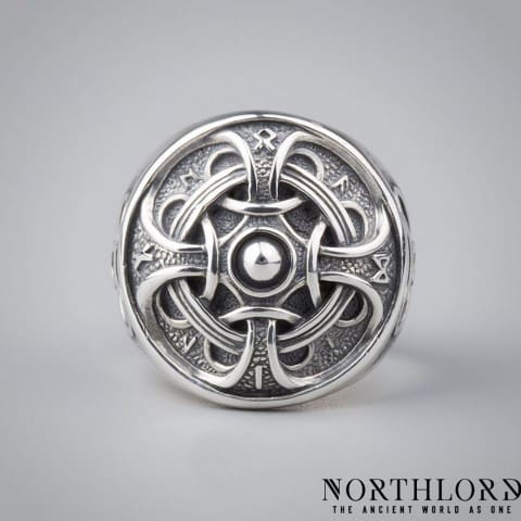 Hail Odin Viking Ring With Runes, Silver - Northlord