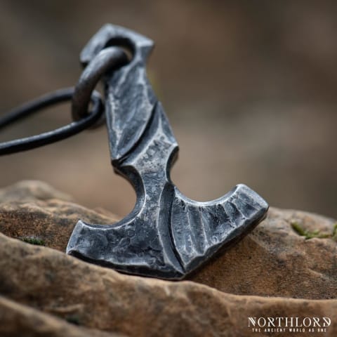 Hand-forged Thor's hammer made of steel, Viking Jewelry, Viking pendant - Northlord (3)