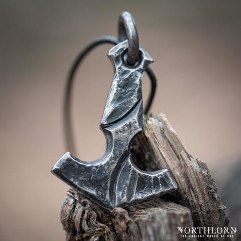 Hand-forged Thor's hammer made of steel, Viking Jewelry, Viking pendant - Northlord (6)