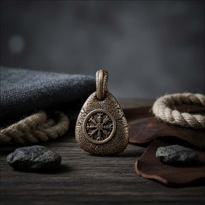 Helm of Awe Pendant Bronze Protection Amulet - Northlord