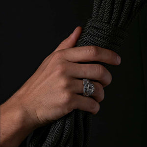 Hugin and Munin Ring Silvered Bronze - Northlord-PK