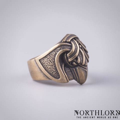 Hugin Ring, Viking Raven Ring, Bronze  - Northlord