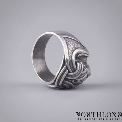 Hugin Viking Ring, Odin's Raven Ring, Silver  - Northlord